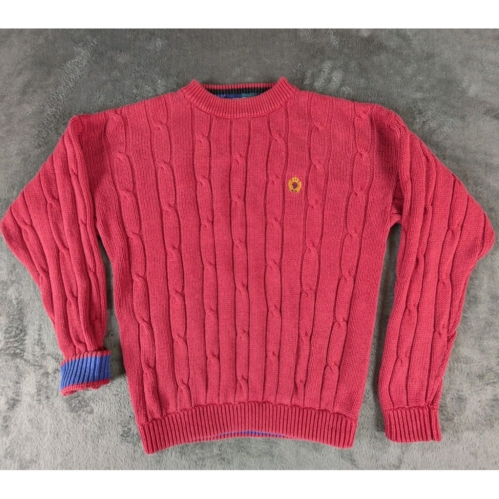Vintage Claybrooke Crewneck Sweater Mens‎ Large Green Chunky Cable Knit